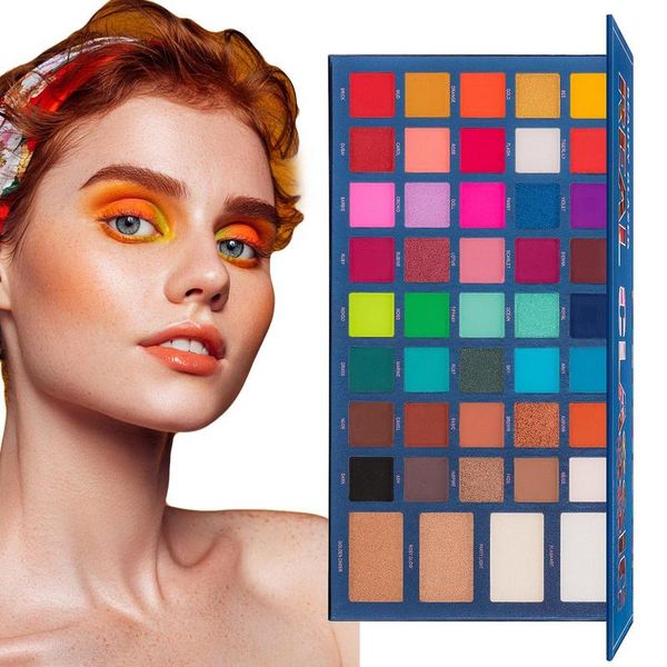 Regenbogen-Lidschatten-Palette, bunt, 44 Farben, hochpigmentiertes Make-up, matte Schimmer-Metallic-Lidschatten-Palette