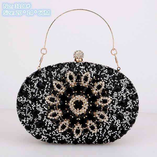 Bolsas de ombro de mulheres por atacado 7 cores requintadas Diamond Diamond Clutch Dinner Bag Banquet de casamento estilo celular de estilo de moeda de moeda de moedas 3108#