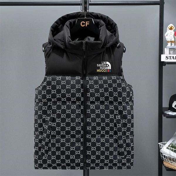 2023 Gilet di marca di moda Autunno Inverno Nuovi uomini riflettenti Gilet di cotone Giacca lettera Stampa Gilet senza maniche Gilet maschile Cappotto casual