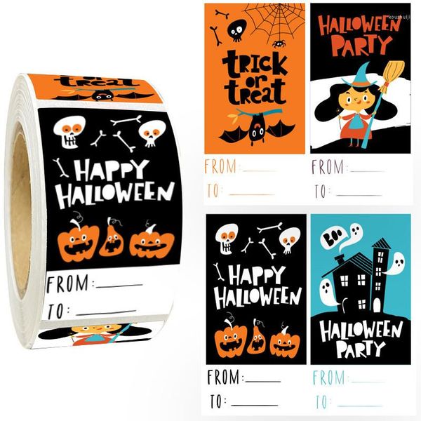 Confezione regalo 300pcs Happy Halloween Sticker Holiday Party Wrapping Decorazione Seal Busta Invito Baking Cake Label