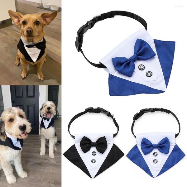 Abbigliamento per cani Moda Gatto Grooming Colletto bianco carino Cravatta formale regolabile Cravatta Tuxedo Papillon