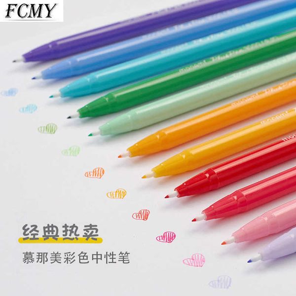 12 stücke Farben Skizze Zeichnung Farbe Stift Marker 0,3mm Gel Stifte Set Nachfüllen Rollerball Pastell Neon Marker Büro Schule schreibwaren