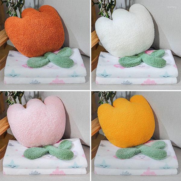 Cuscino Tulip Sedile Pianta Fiore Peluche Tappezzeria Schienale morbido Divano Sedia Letto Decorazione della casa