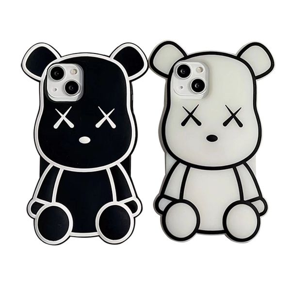 Casos de telefone celular criativo luminoso de urso para iPhone14 Pro Max Apple 13 12 11 XS Cartoon Corrente Corrente Corrente Corrente Corrente Casa Back Capas