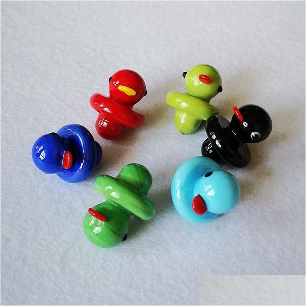 Tubi di fumo 2022 Little Duck Cute Glass Carb Caps UFO per acqua Bong Bangers Dab Rigs Colorf Cap Accessori Dcc01 03 Drop Delive Dhyfu