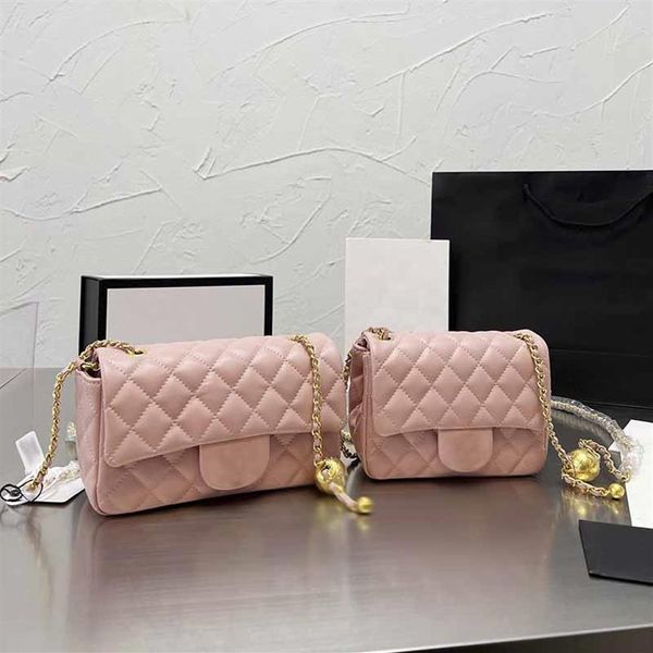 Bayanlar Flep Mini Crossbody Tasarımcı Çantalar Düz Renk Koyun Derisi Klasik Çantalar Küçük Altın Top Düzenleyici Zincir Omuz Çantası Diam271y