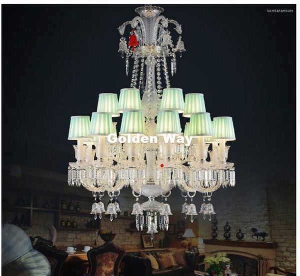 Avizeler Modern Clear Chandelier Oturma Odası Avrupa Kristal Mum Asma Lambalar Lüks K9 Lights Ac D