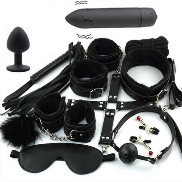 Articoli di bellezza Giocattoli per adulti Porno sexy Manette Morsetti per capezzoli erotici Frusta Bocca Gag Bdsm Bondage Set Accessori esotici