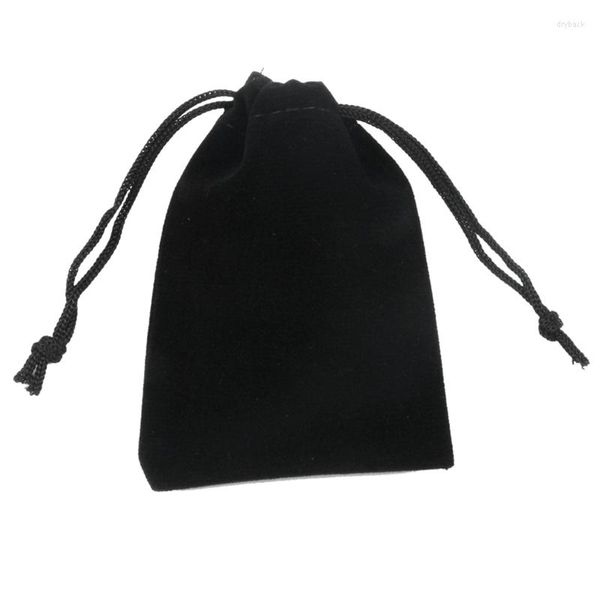 Ювелирные мешочки черные ткани для ткани/шнурки для бархатных шнурки шнурки подарки 150 шт 3х4 дюйма