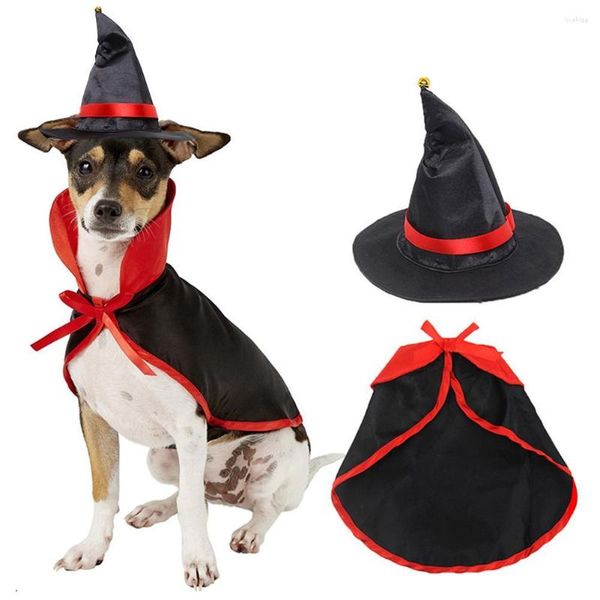 Vestuário de cachorro Halloween trajes de animais de estimação fofa cosplay vampiro capa tampa com chifres decoração para filhote de cachorro pequeno