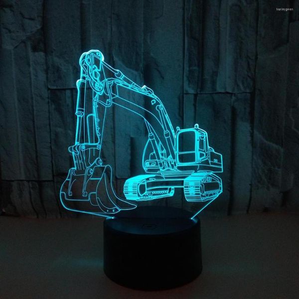 Luci notturne Lampada da illusione 3D in acrilico Lampada da sonno a LED Piccola scrivania da tavolo per bambini Regalo di compleanno Comodino Decorazioni per ufficio di Natale