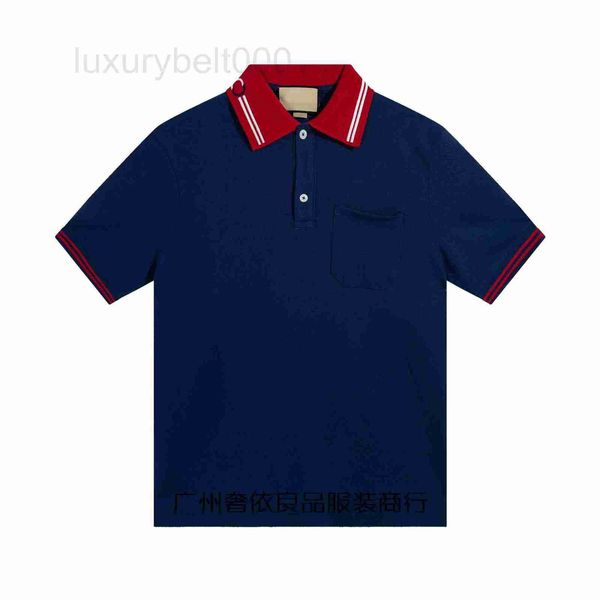 Polo da uomo firmate Colletto GU Camicia con doppia lettera ricamata Moda versatile stile college Coppia manica corta FDG3