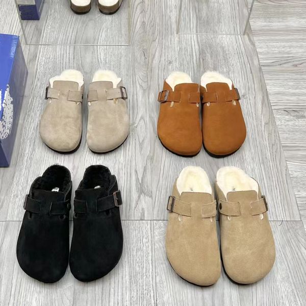 2023 Designer donna uomo Pantofole con dita dei piedi di lusso Vera pelle fibbia hardware in rame Pelliccia soffici sandali pelosi antiscivolo pantofole di lana con fondo Flip Flop Pantofola