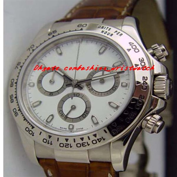 Fabriklieferant Luxusuhren 116519 weißes Zifferblatt Edelstahlarmband Automatik Herrenuhr Watches302z