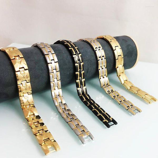 Pulseiras de link Bracelets germânio BIO BIOMAGEM MENINO MENINO PARA MENINO MEN GOLD COR GOLD SOLECIMELY CHEIL BANDS MAN JOWERS GUESS