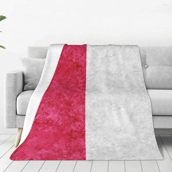 Decken Einzigartige Decke für Familienfreunde, Polen, metallische Flagge, Grunge, langlebig, superweich, bequem, als Geschenk zu Hause