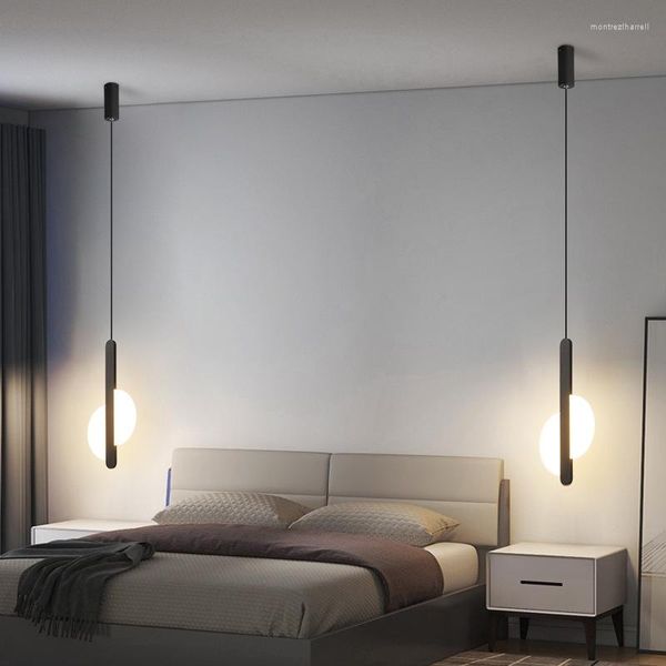 Pendelleuchten Nordic Kronleuchter Schwarz Minimalist Art LED Hanglamp Acryl Wohnzimmer Schlafzimmer Restaurant Bar Home Beleuchtung