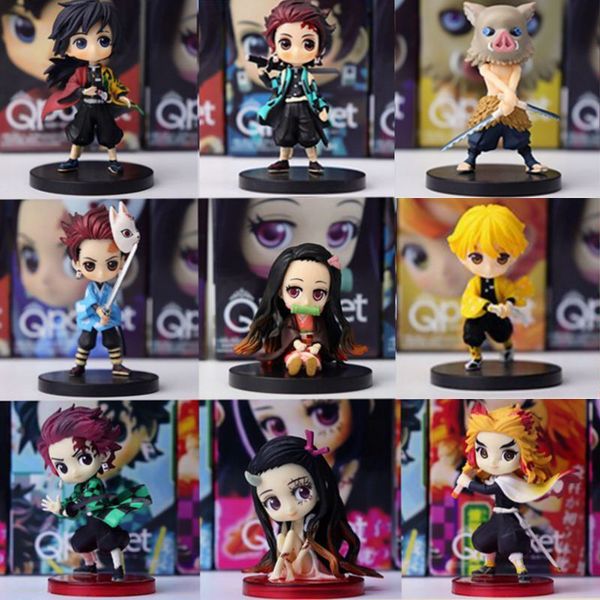 Neuheit Spiele Anime Demon Slayer Niedliche Figur Hochwertige Q Version Figuren 10 cm PVC Kawaii Statue Spielzeug