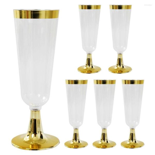 Tassen Untertassen 6PCS Phnom Penh Champagner Gläser Einweg Kunststoff Wein Glas Hochzeit Party Becher Cocktail Drinkware