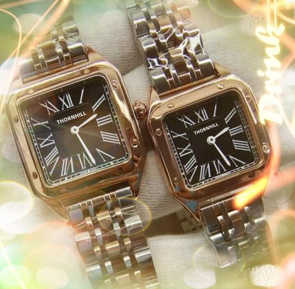 Две иглы простые цифровые часы для женщин квадратные римские японские vk Quartz Движение из нержавеющей стали Классическая атмосфера, красивые винтажные браслеты, брачные часы.