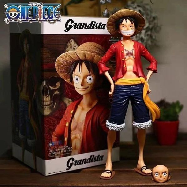 Novità Giochi 28cm Anime One Piece Assemble Figure Confident Smiley Rufy Three Form Face Changing Doll Action Figurine Model Toys Garage Ki