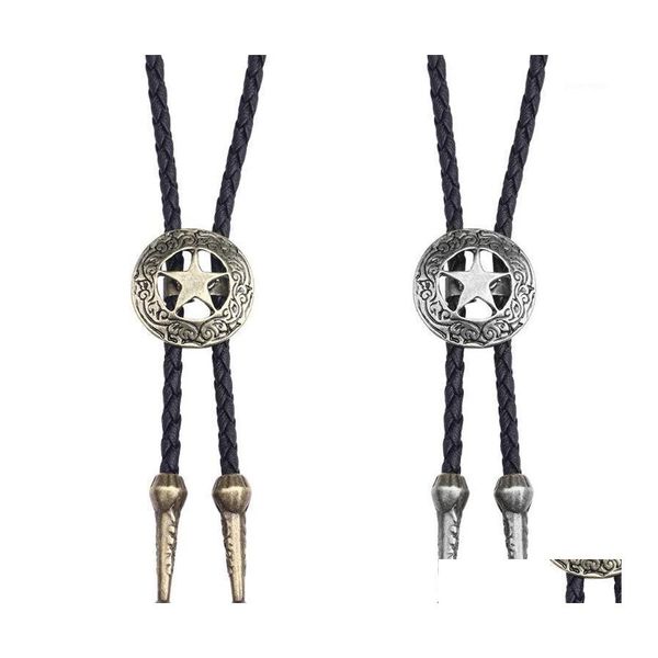 Laço laços 10pcs/lot -colar corda exclusiva pentagram star padro bolo tie mass gem para homens acessórios de colar de casamento de casamentos