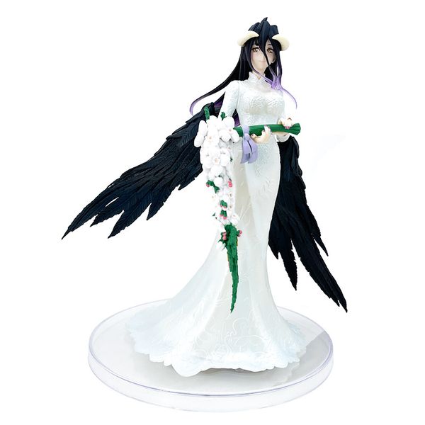 ROVA JOGOS ANIME Overlord Albedo Vestido de noiva 26 cm A￧￣o PVC Figura