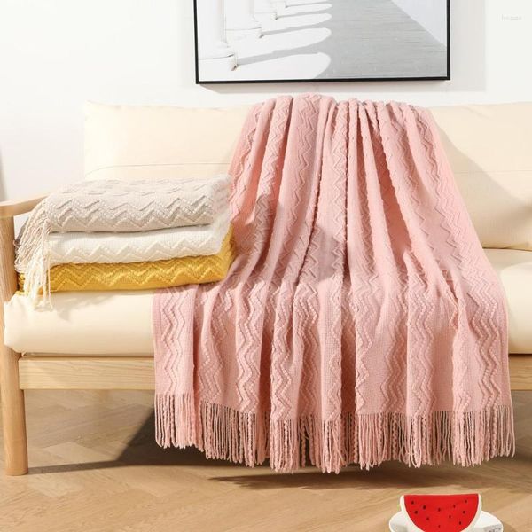 Cobertores Sofá nórdico Clante El Bed Bandeira Pequena AR Condicionamento de malha de malha