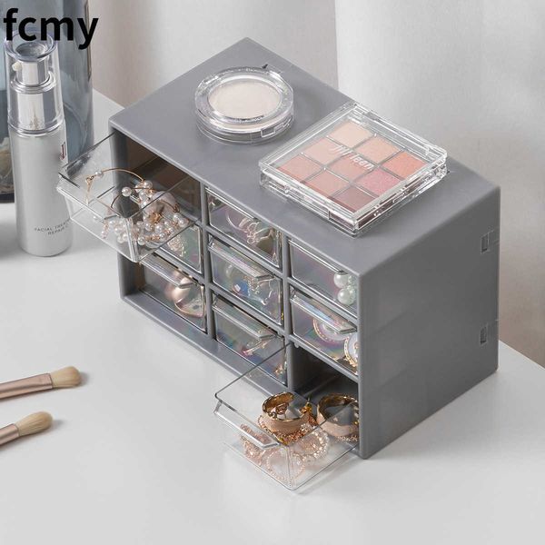 Tipo di cassetto traslucido Storage s CnOrigin Prezzo basso Ninegrid Desktop Box Student Cosmetics Shelf Tape Organizer