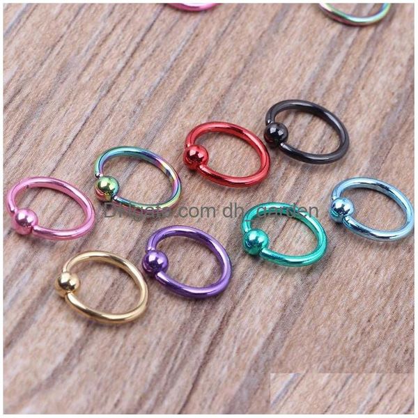 Nippelringe Wholesaleopmix Farbe 50 Stück 16G Titan eloxiert Captive Bead Ring Augenbraue Labret Lippe Nasenpiercing Körperschmuck Dhgarden Dhteq