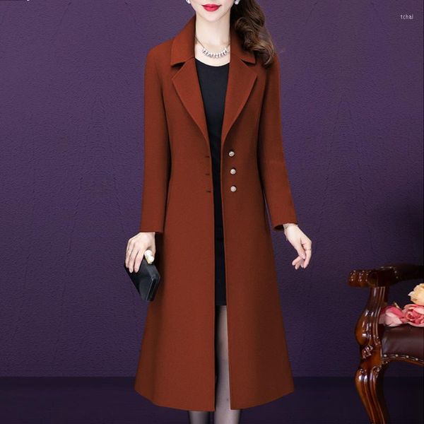 Lã feminina 2022 inverno femme lã casaco mulheres coreanas temperos duplos de dupla lados de dupla lados