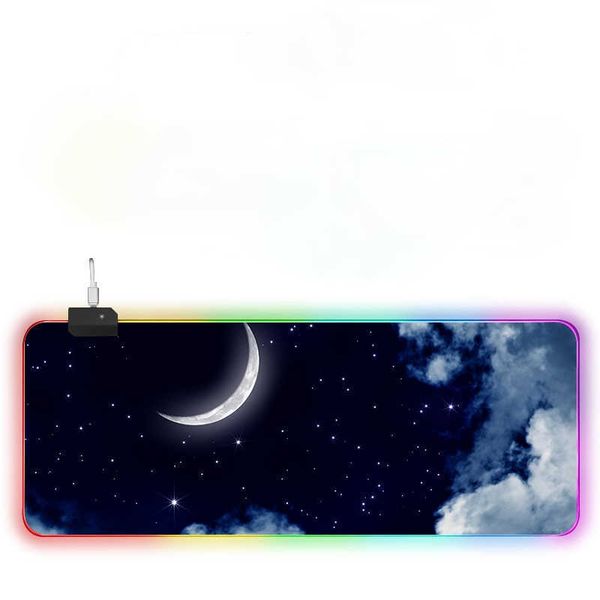 Büyük RGB Mouse Pad XXL Oyun Pad LED MAUE Gamer Copy Moon Halı Büyük PC Masası Arka aydınlatmalı