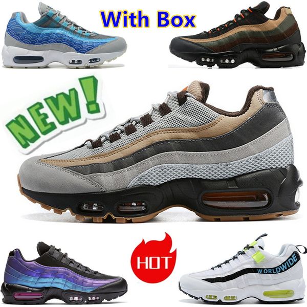 Laufschuhe 95 OG Neon Solar Red Men Bred Midnight Navy Triple White Black Laser Blue Dark Beetroot Chill Halloween Smoke Grey 95s Throwback Future Sports Sneakers