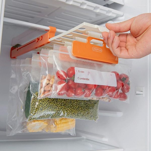 Крюки пищевые запечатанные пакеты для хранения стойки регулируемый холодильник подвесной зажимной зажимной ящик для свежего держателя на молнии
