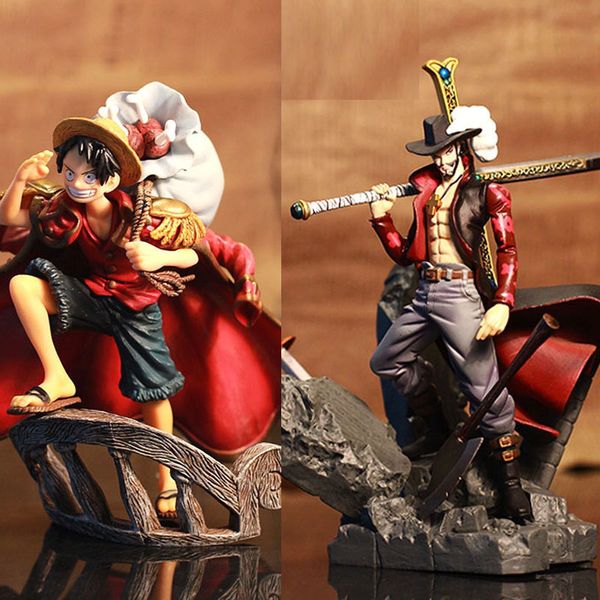 ROVA GAMES ANIME ONE ONE Pi￧a Toys Top War Luffy Dr￡culo Mihawk A￧￣o Figura Decora￧￵es de Desktop Figuras de Christmas Gift est￡tua brinquedo