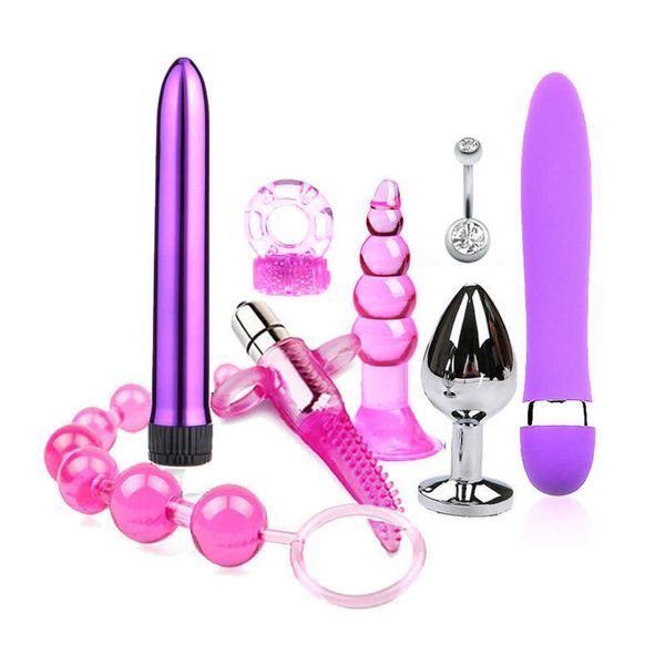 Itens de beleza 8 pçs/conjunto brinquedos sensuais adultos kit vibrador jogos de paquera privados produtos para mulheres homens casais para adultos