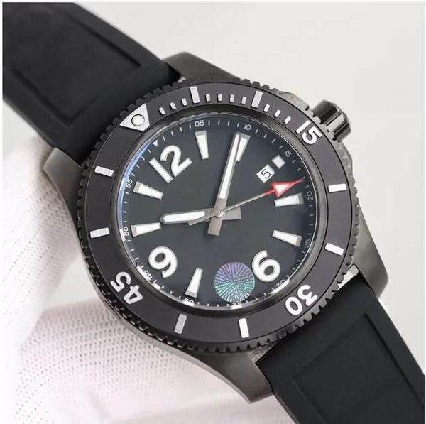 2023 U1 Top-grade AAA 2023Breit Super-Ocean 46mm Dial Aço Inoxidável Moldura Rotativa Mens Relógio Automático Mecânico Borracha Banda Relógio Luminoso Relógios de Pulso