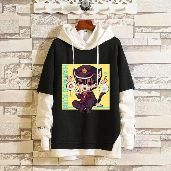 Felpe con cappuccio da uomo Toilet-Bound Hanako-kun Hanako Nene Kou Minamoto Costumi Cosplay False in due pezzi Felpe con cappuccio Pullover Cappotto