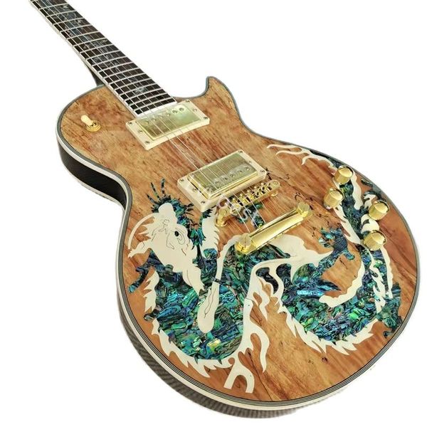 LvyBest Classic Electric Guitar Color Shell Inlaid Fingerboard Body Body Piano Bom Timbre e Sinta -se GRATUITO EM HOME.