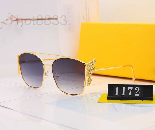 Sonnenbrille Designer winddichte Flügel Gläser allmähliche Farbe rahmenlose Persönlichkeit Mode großer Rahmen F1172 5B4Z