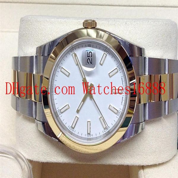 Mens Forist Watche Datejust 41 мм 126303 Bi Color Men's Men's Automatic Machinery Watch Белая циферблат из нержавеющей стали и желтого золота M286S