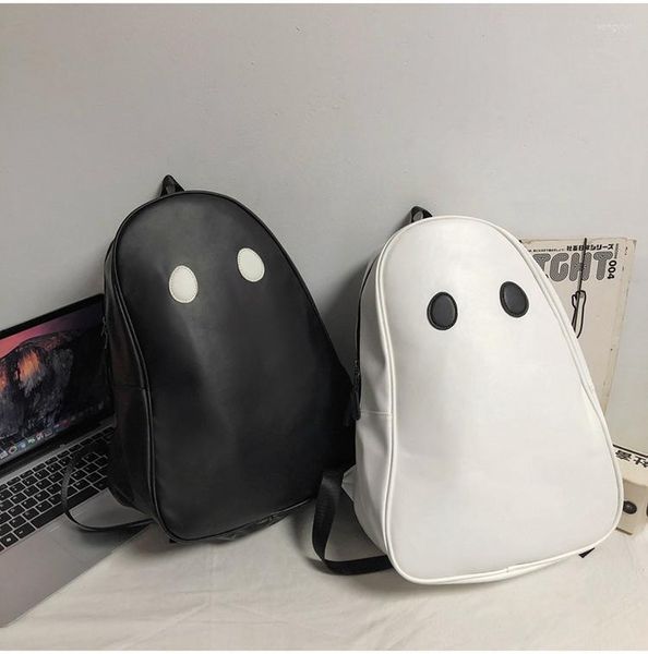 Zaino Creative Ghost Ins Black White Couple Fashion Personality Uomo / donna Fun Student School Bag