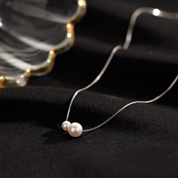 Collana di perle Catena monostrato in nappa a forma di palla Atmosfera semplice e sorpresa femminile per le vacanze Piccolo regalo