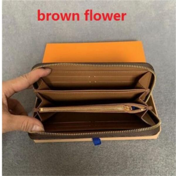 New Hot Moda Flores Designer Zipper Carteiras Luxurys Homens Mulheres Sacos de Couro de Alta Qualidade Letras Clássicas Moeda Bolsa Original Caixa Xadrez Titular do Cartão M60171B1