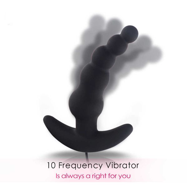 Itens de beleza 10 velocidades de vibradores de plugue de bumbum de contas de contas macho de 10 velocidades G Masturbação G Spot Spot Prostate Massager Remote Vibration Sexy Toys for Adult