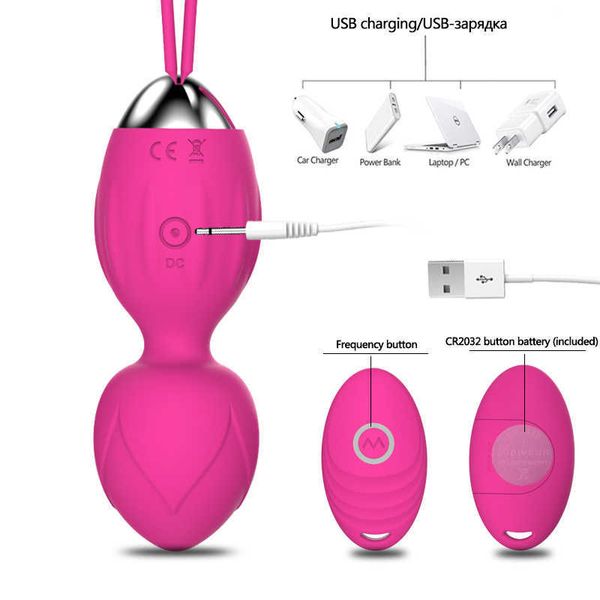 Компания красоты 10 скоростных вибраторов Kegel Balls Ben WA Ball G Spot Беспроводной пульт дистанционного управления влагалищными упражнениями Сексуальные игрушки для женщин
