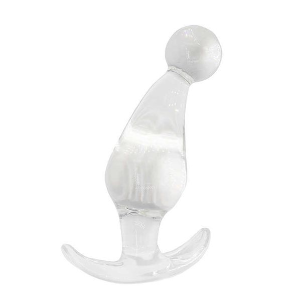 Компания красоты стеклянная анальная штепсель прозрачный фаллоимитатор сексуальные игрушки якорь -якорь -прикладка для мужчин для мужчин Big Buttplug Anus Stopper