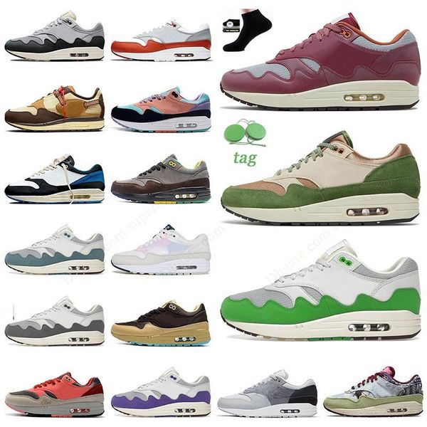 Luxus 2022 Herren Damen 1 87s Schuhe Runner Laufschuh Treeline Patta Rush Maroon Green Anniversary Royal Sketch To Shelf Have a Day London Elephant Sneakers Trainer