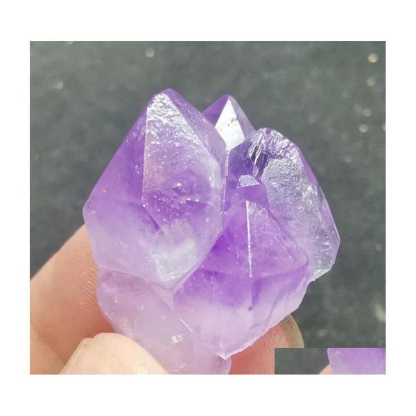 Schmuckbeutel Taschen Taschen Beutel Natural Irregares hexagonales Mineralprobe Amethyst Crystal Cluster Stone Aural Healing Dekoration COL DHTJ7