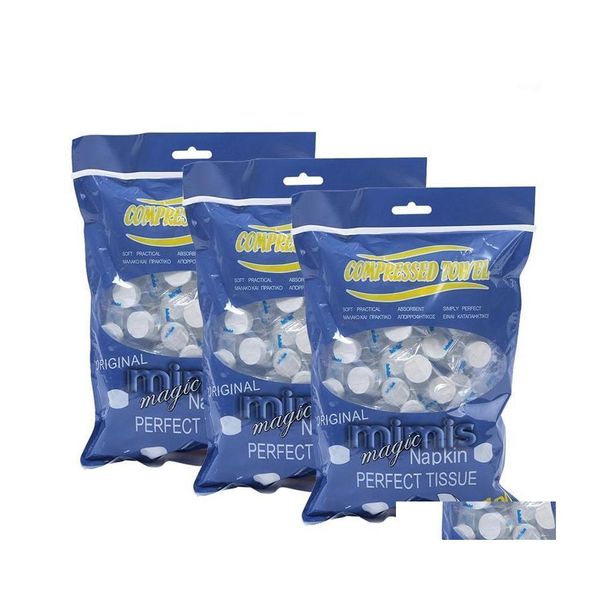 Toalha 300pcs Toalhas compactadas descartáveis ​​lençamentos de face seca Tablet Tissue1 Drop Deliver